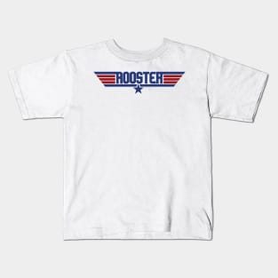 Rooster Top Gun Logo Kids T-Shirt